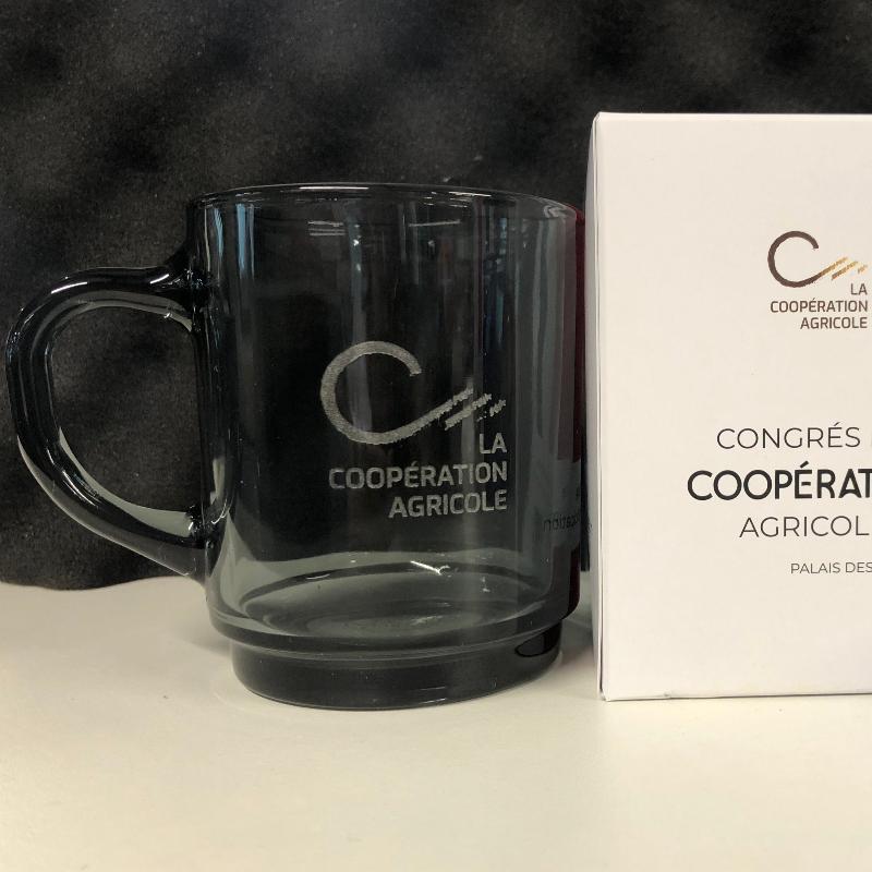 Mug DURALEX Versailles gravé logo La Coopération Agricole - Le Cadeau Français