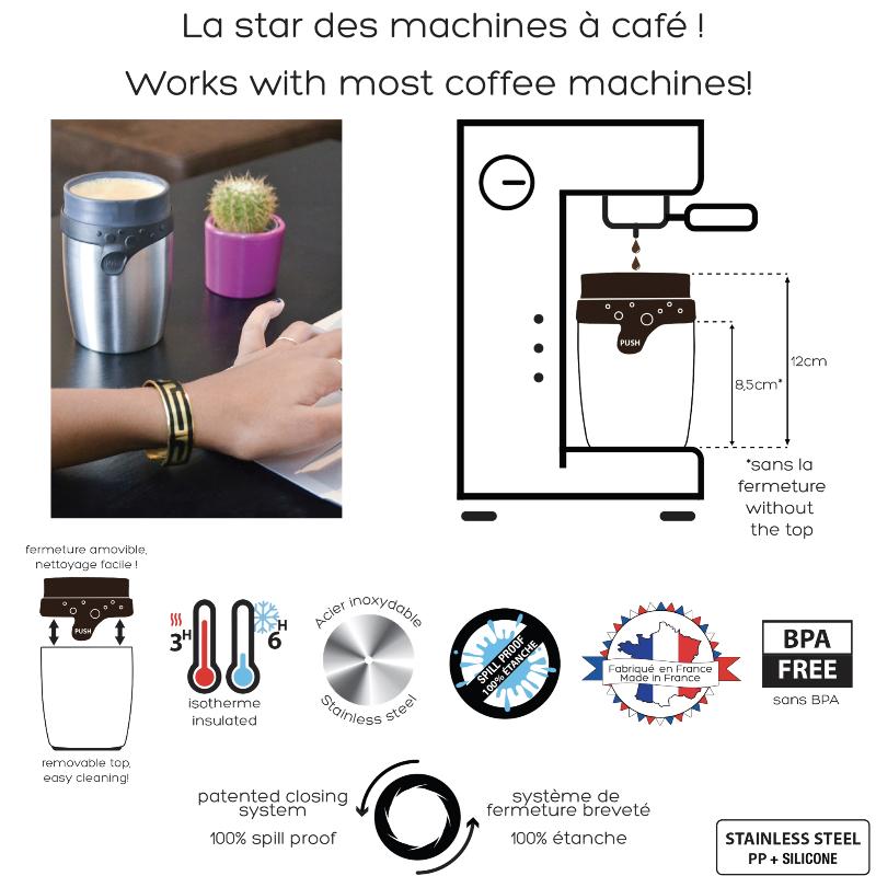 Mug "Twizz" isotherme 200 ml en Acier Inox