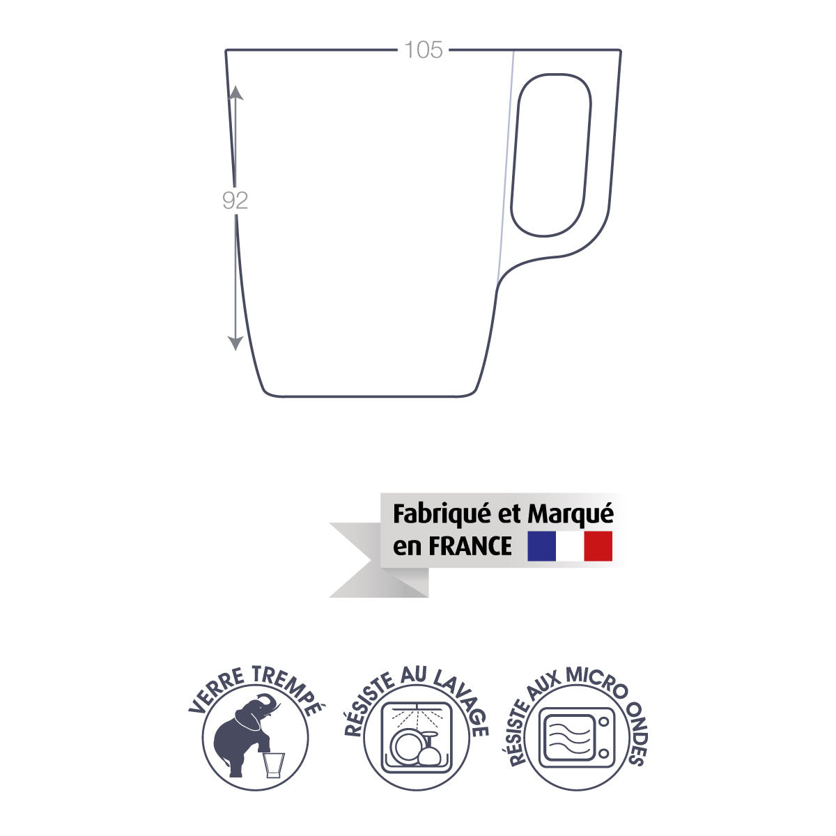Mug en verre 25 cl Luminarc®