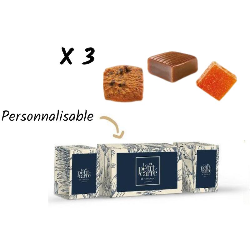 Petite papillote personnalisée contenant 3 friandises