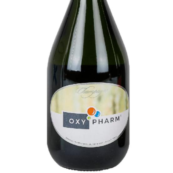 Bouteille champagne sticker personnalisé OXY PHARM' Le Cadeau Français