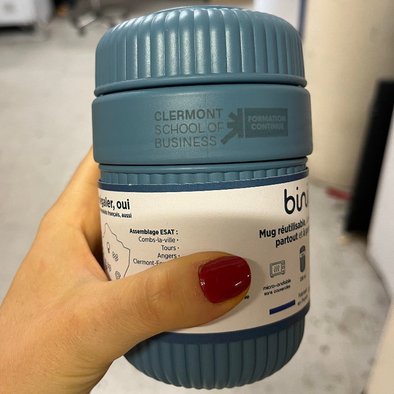 Mug de voyage écologique BINI® personnalisé fabrication France 🇫🇷