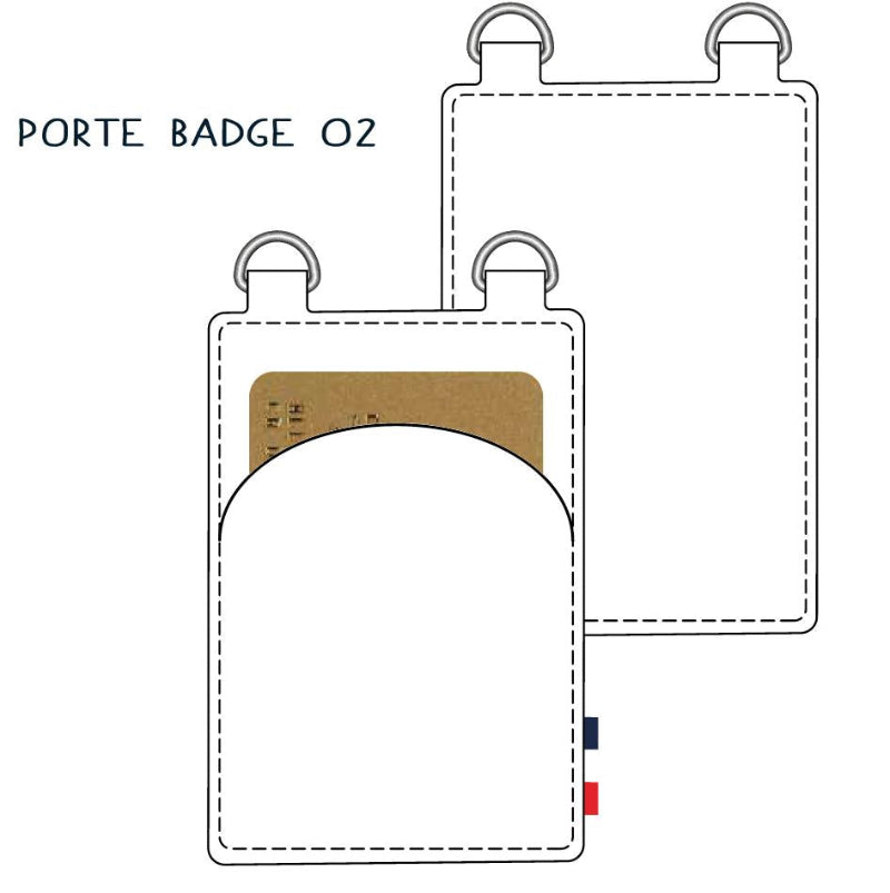 Porte-badge en cuir recyclé personnalisable avec de fixation pour lannière lanyard tour de cou - Le Cadeau Français