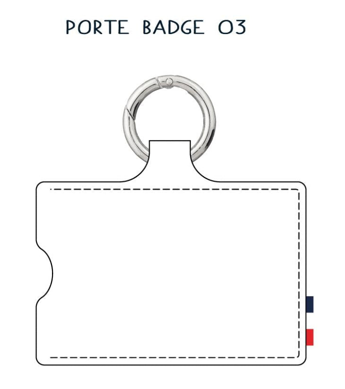 Porte-badge en cuir recyclé personnalisable avec anneau de fixation - Le Cadeau Français