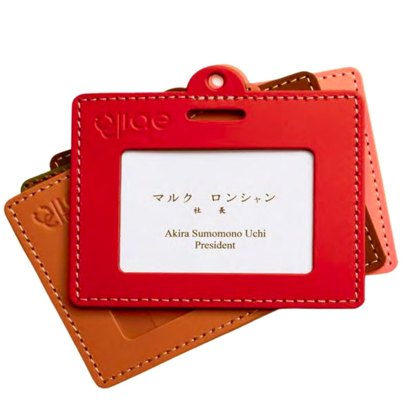 Porte-badge avec fenêtre en cuir recyclé personnalisé Made in France