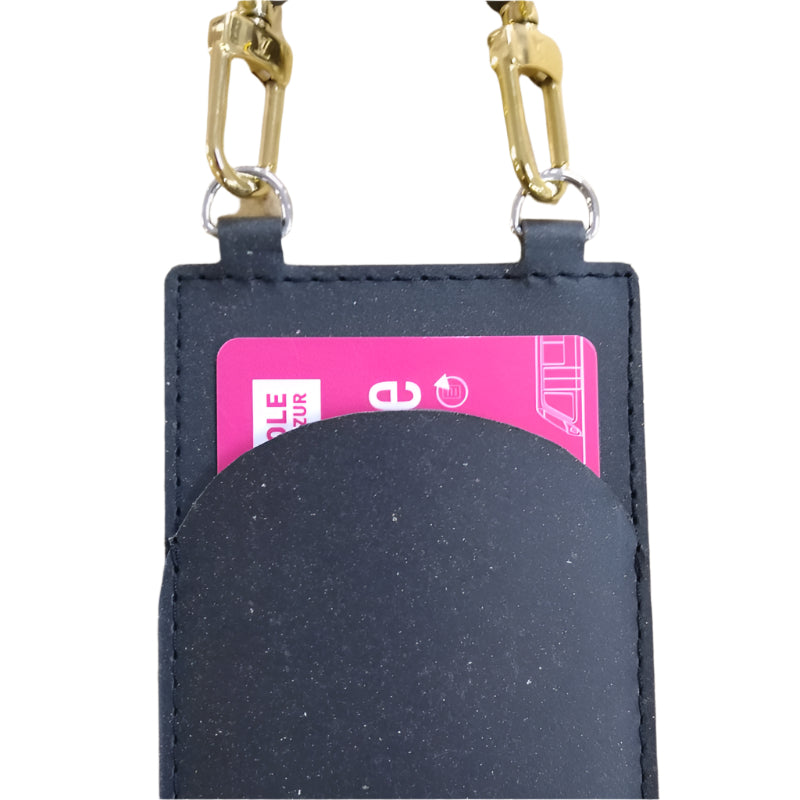 Porte-badge en cuir recyclé personnalisable avec anneau de fixation - Le Cadeau Français