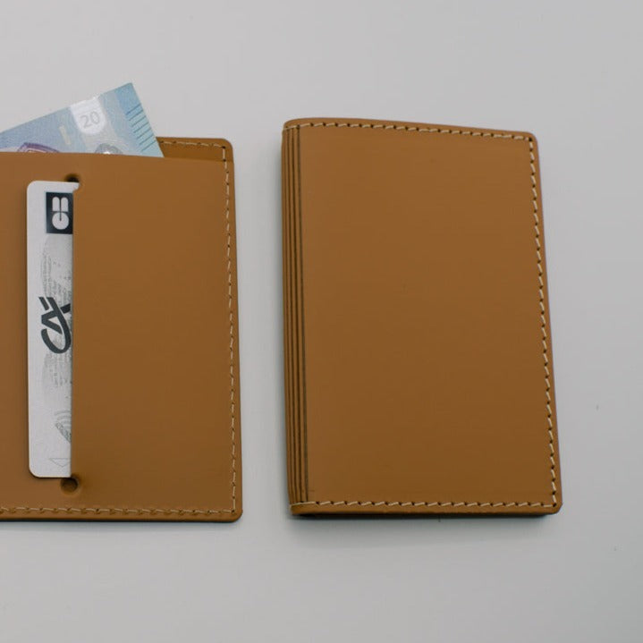 Porte-cartes pliant 4 encoches en cuir recyclé ♻️