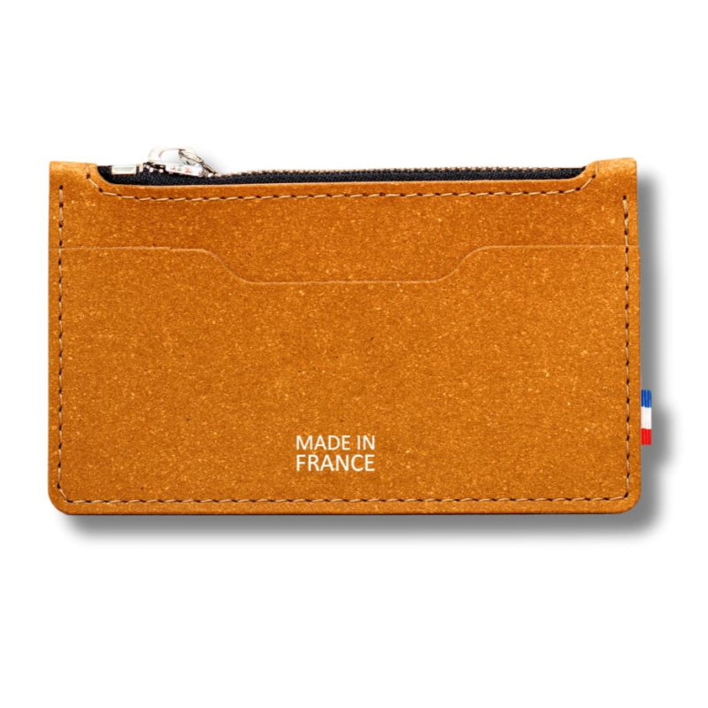Porte-cartes avec compartiment zippé en cuir recyclé personnalisable - Le Cadeau Français