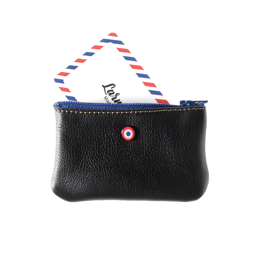 Porte-monnaie en cuir de vachette upcyclé EMILE Larmorie®