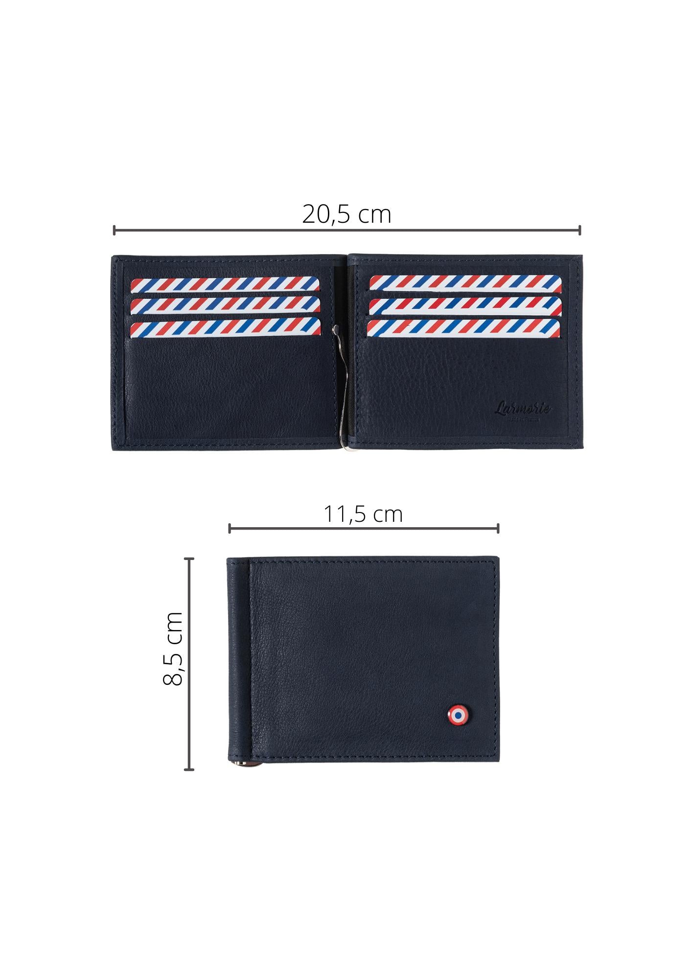 Portefeuille en cuir avec pince à billets HECTOR Larmorie®