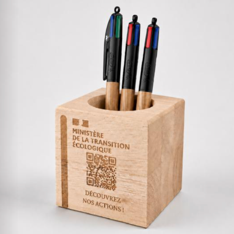 Pot à crayon en bois Made in France personnalisable - Le Cadeau Français