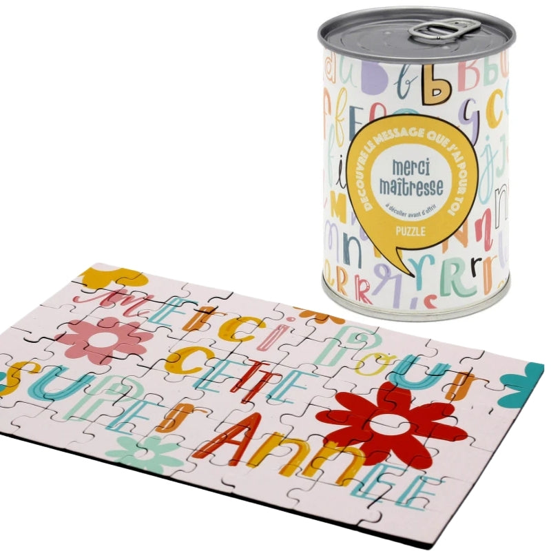 Puzzle 54 pièces personnalisé en canette en métal - Le Cadeau Français