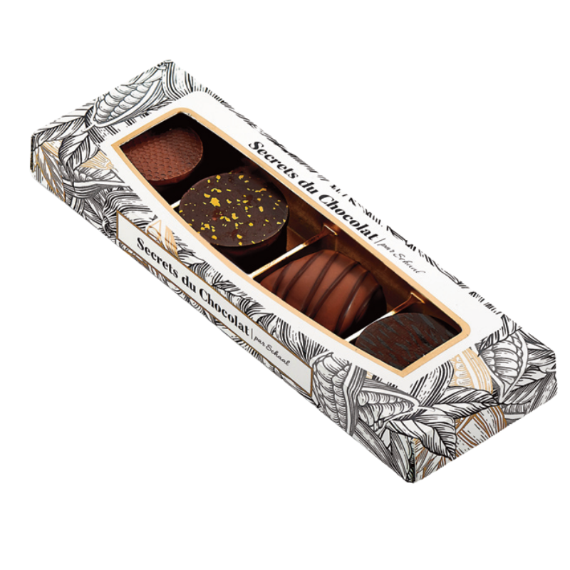 Étui de 4 chocolats 40g net Schaal® fabrication France 🇫🇷