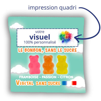 Sachet d'oursons gélifiés vegan & sans sucre 50g