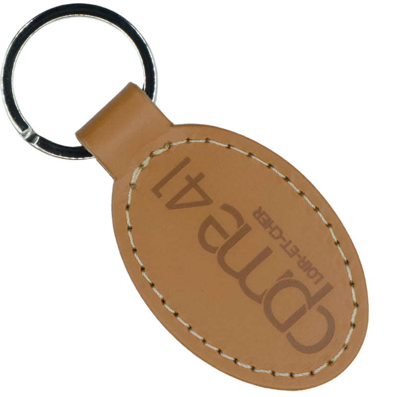 Porte-clés ovale en cuir recyclé ♻️ personnalisé fabrication France 🇫🇷