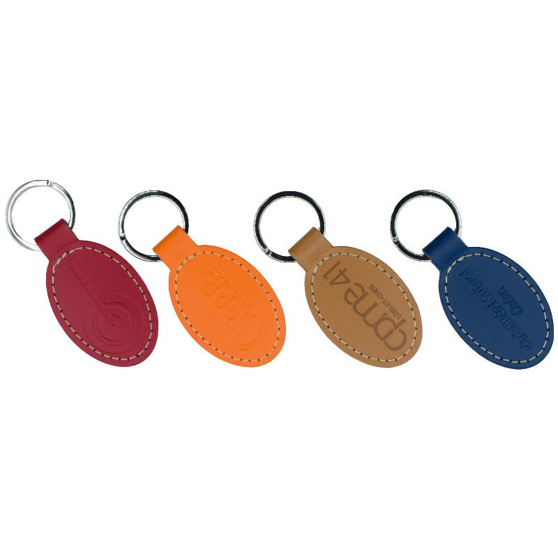 Porte-clés ovale en cuir recyclé ♻️ personnalisé fabrication France 🇫🇷