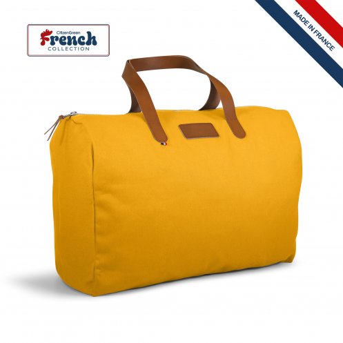 Sac de voyage en coton bio et cuir personnalisable fabrication France 🇫🇷