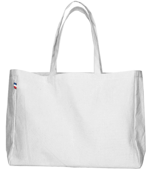 Sac cabas en coton avec soufflet personnalisable fabrication France 🇫🇷