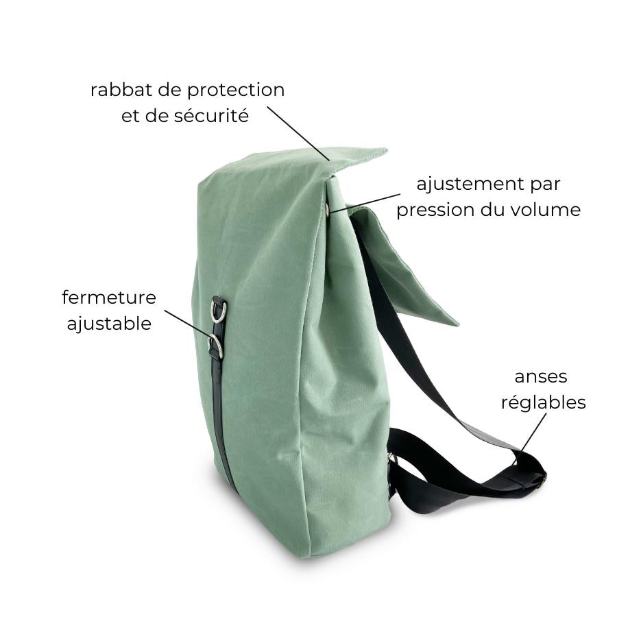 Sac à dos rolltop en toile upcyclée ♻️