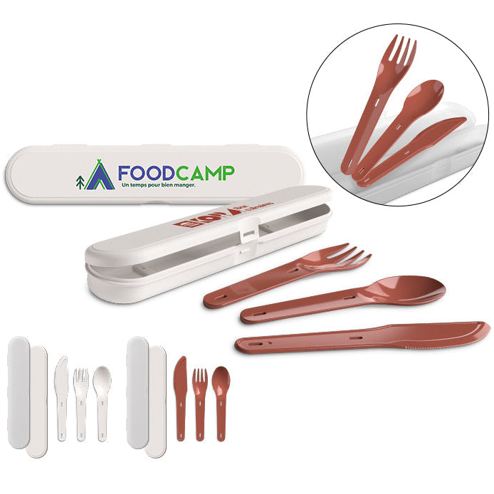 Set de couverts réutilisables en plastique personnalisable-Le Cadeau Français®