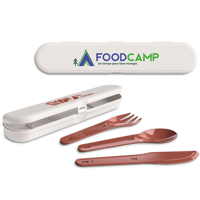 Set de couverts réutilisables en plastique personnalisable-Le Cadeau Français®