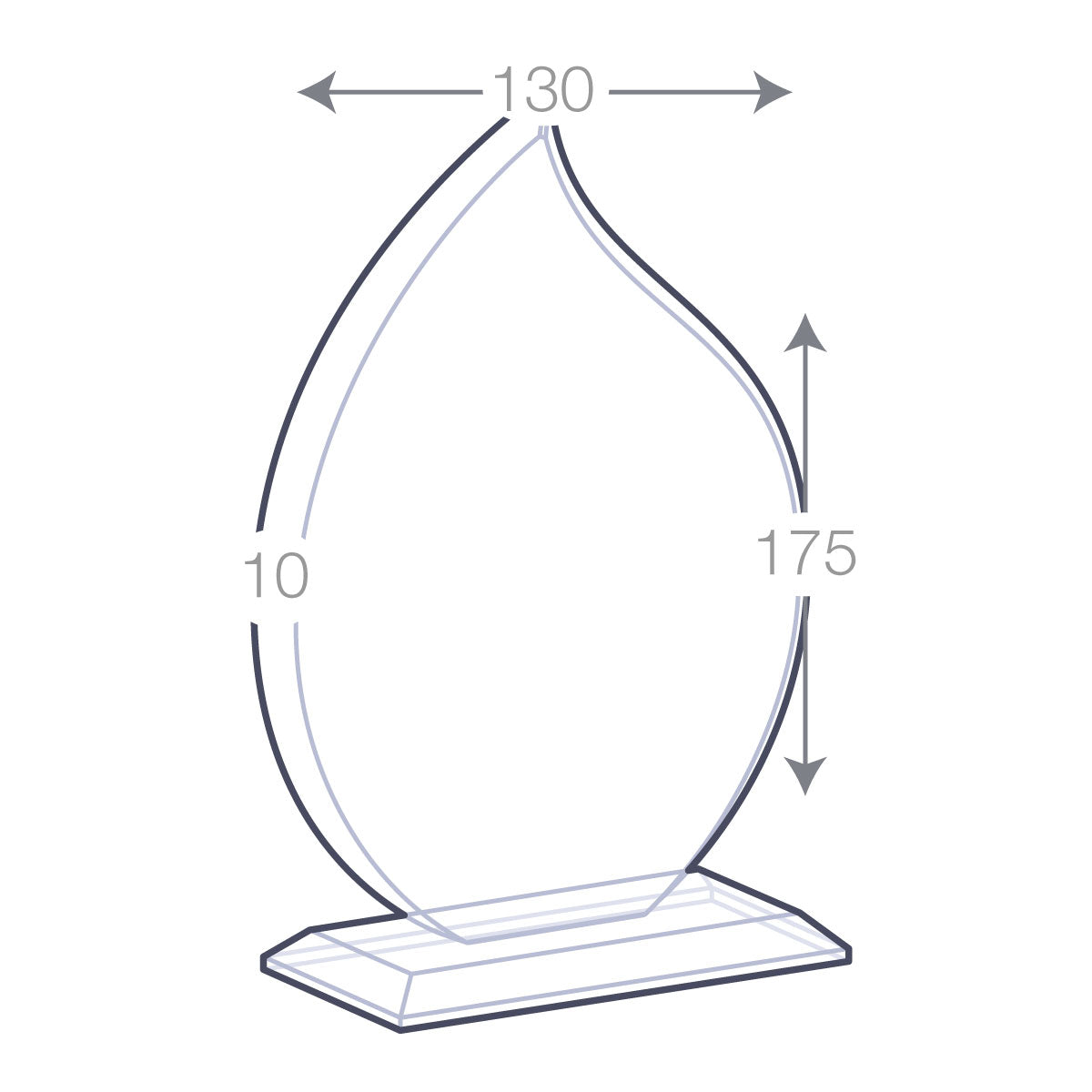 Trophée flamme en verre 17,5 cm sur socle personnalisable 🇫🇷