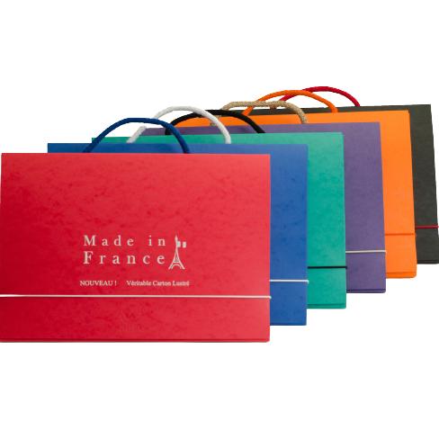Valisette range-documents A4 en carton lustrée PEFC personnalisée