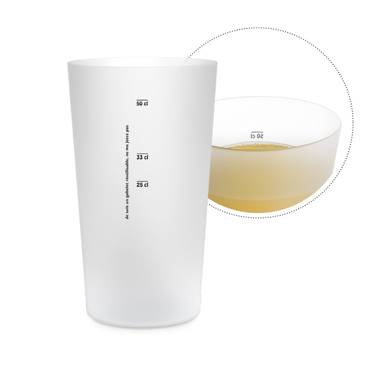 Gobelet en plastique réutilisable 60 cl (pinte) - personnalisable 🇫🇷