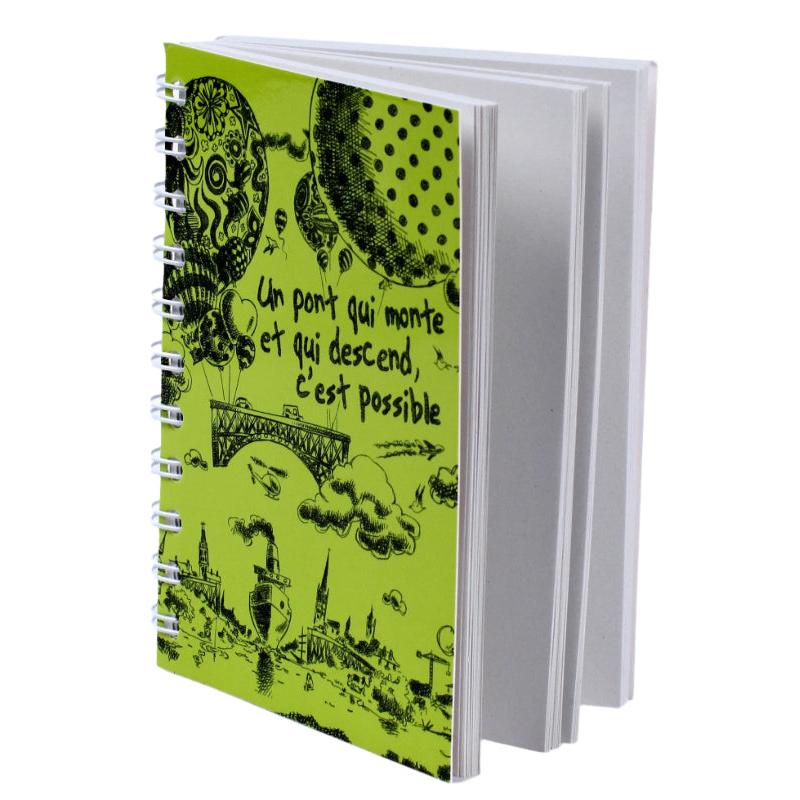 Carnet de notes A5 à spirales et couverture souple personnalisé impression quadri fabrication France 🇫🇷