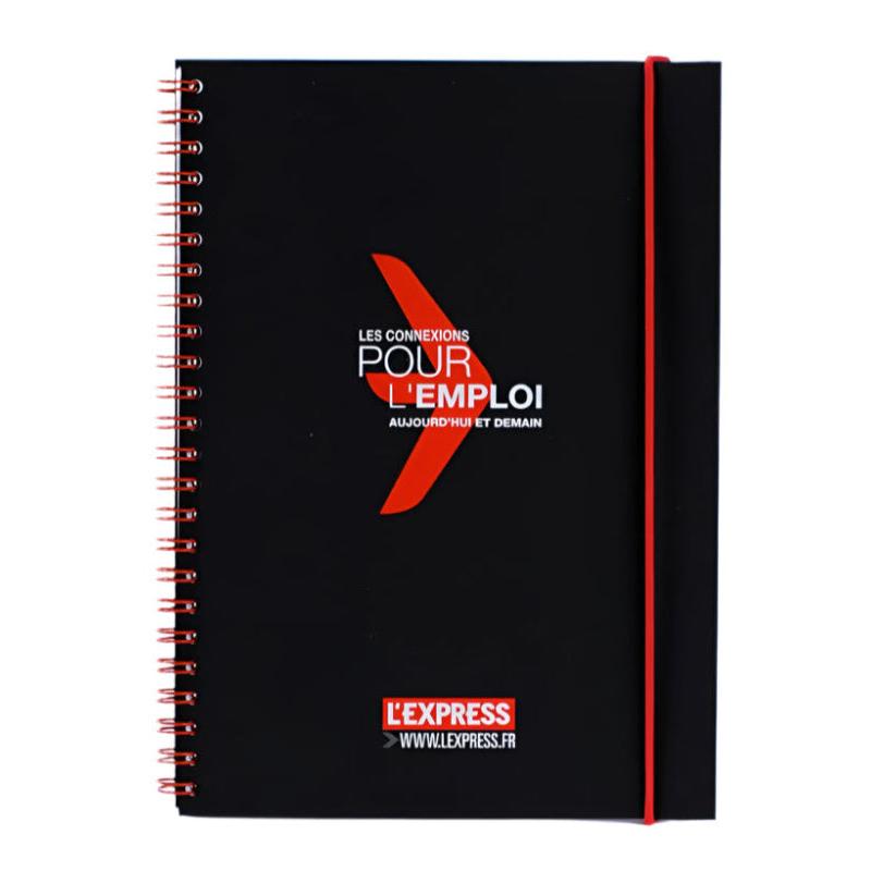 Carnet de notes A5 à spirales à couverture rigide personnalisé fabrication France 🇫🇷