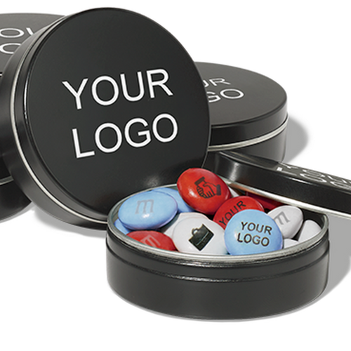 Boîte de M&M's ronde en métal 23g personnalisable - Le Cadeau Français