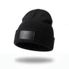 Bonnet en acrylique tissage jacquard, patch cuir personnalisable 🇫🇷 - Le Cadeau Français