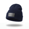 Bonnet en acrylique tissage jacquard, patch cuir personnalisable 🇫🇷 - Le Cadeau Français