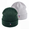 Bonnet en acrylique tissage jacquard, patch cuir personnalisable 🇫🇷 - Le Cadeau Français