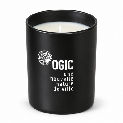 bougie personnalisée OGIC verre noir cire végétale parfulme - Le Cadeau Français