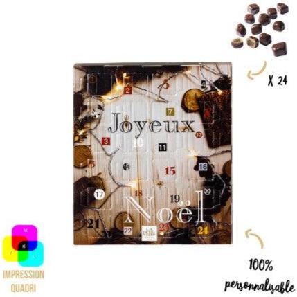 Calendrier de l'Avent 24 x orange confite chocolat personnalisé Le Petit Carré de Chocolat®