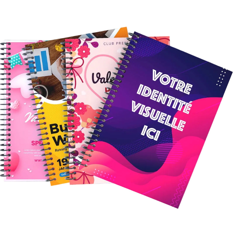 Carnet de notes A5 à spirales et couverture souple personnalisé impression quadri fabrication France 🇫🇷- Le Cadeau Français