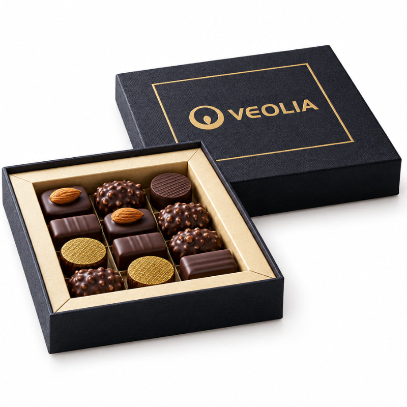 Coffret "Douceur" 12 chocolats Le Petit Carré Gourmand® personnalisé (dorure à chaud) 🇫🇷