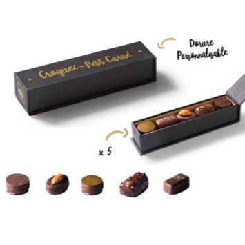 Coffret Finesse 5 chocolats personnalisé fabrication France 🇫🇷