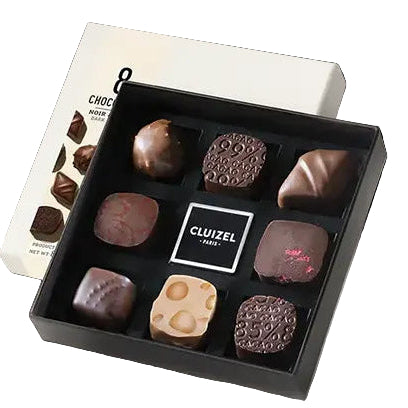Coffret de 8 chocolats noir & lait premium CLUIZEL® fabrication France 🇫🇷