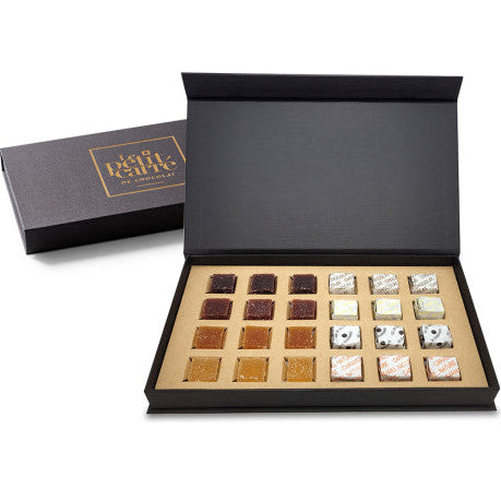 Coffret "Tentation" 24 pâtes de fruits & caramels artisanaux Le Petit Carré de Chocolat® personnalisable fabrication France 🇫🇷