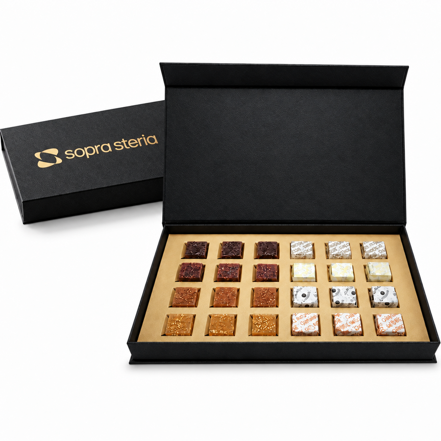 Coffret "Tentation" 24 pâtes de fruits et caramels Le Petit Carré Gourmand® personnalisé (dorure à chaud) 🇫🇷
