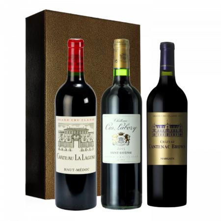 Coffret trio crus classés Bordeaux 2015/ 3 bouteilles/ 2,25 L