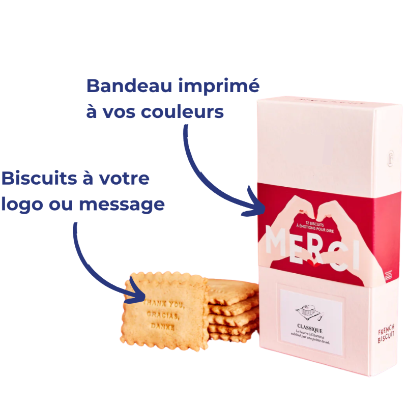 Coffrets de biscuits personnalisés à votre logo et à votre communication Le Cadeau Français