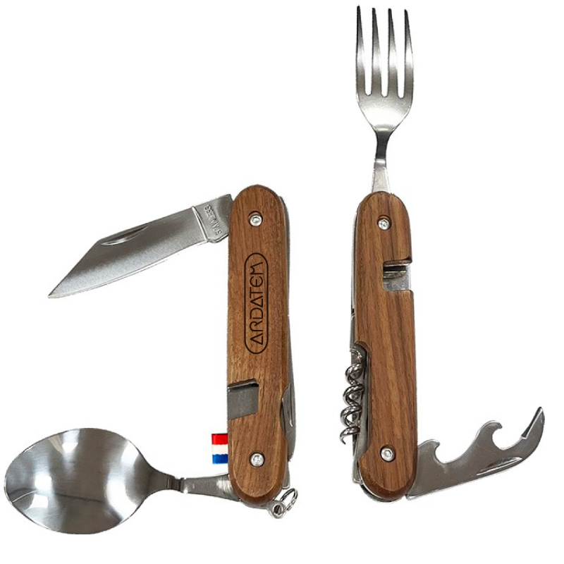 Couteau multi-fonctions en bois et acier personnalisable - Le Cadeau Français®