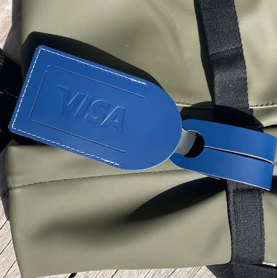 Étiquette à bagage arrondie en cuir recyclé ♻️ personnalisée fabrication France 🇫🇷- Le Cadeau Français