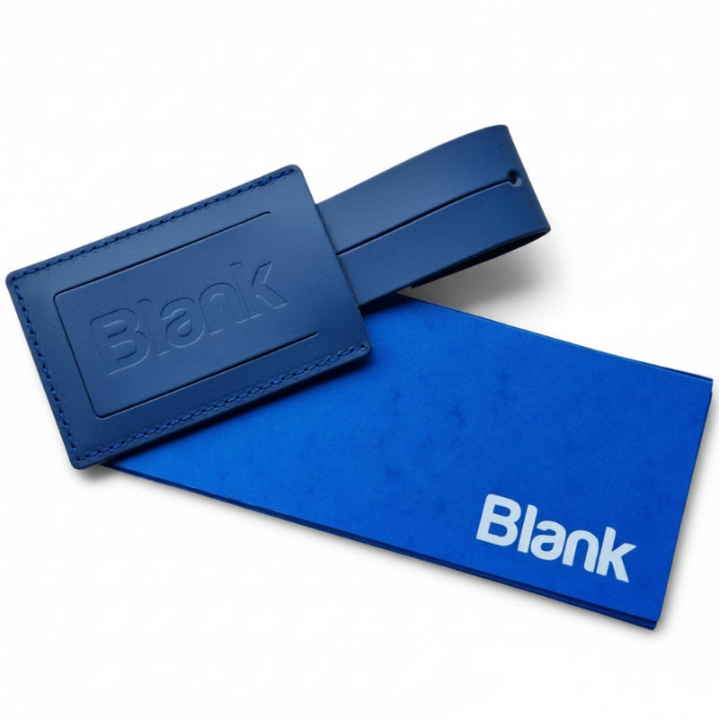 étiquette à bagage en cuir recyclé Made in France personnalisée Blank - Le cadeau Français