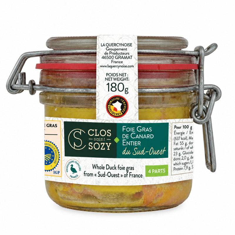 Foie gras de canard entier du Sud-Ouest 180g 🇫🇷 - Le Cadeau Français