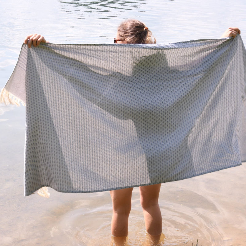 Fouta éponge en coton 90 cm x 190 cm personnalisable fabrication France 🇫🇷