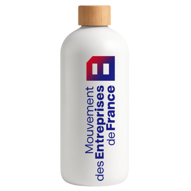 gourde bubu 75cl blanc Made in France personnalisation MEDEF 2025 - Le Cadeau Français